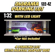 Diorama Parking Garage Scale1:32 4 Parking Lot With LED Lights And Acrylic Display Cover