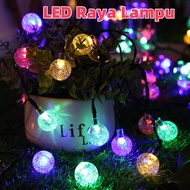 LED Solar Fairy String Lights Star Moon Bubble Solar light Raya Lampu