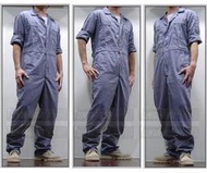 《乙補庫》淺灰色 透氣多口袋連身工作服、連身服/技工服/囚犯裝/飛行服/多口袋工作褲