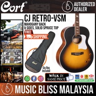 Cort CJ Retro Jumbo Acoustic Guitar with Bag - Vintage Sunburst Matte / Vintage Black Matte (CJRetro / CJ-Retro)
