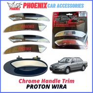 PROTON WIRA Silver Chrome Handle Trim Cover Outside Door Outer Handle Pemegang Buka Pintu Luar Keret