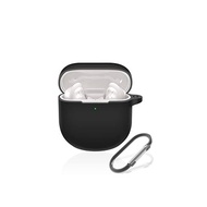 Case for Freeluck Bose QuietComfort Earbuds II Silicone Shockproof Bose Shockproof Lightweight Mounting Chargeable Wireless Charging Support Cover Carabiner Black