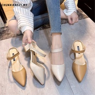 BCQ Pointed Heels Wedding Tapak Tebal Heel Shoe For Woman High Heels Kasut Perempuan Heels Kasut Per