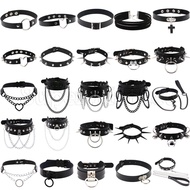For Women Men Gift Harajuku Punk Gothic Statement Collar Necklace Hip Hop PU Leather Rivet Choker Ch