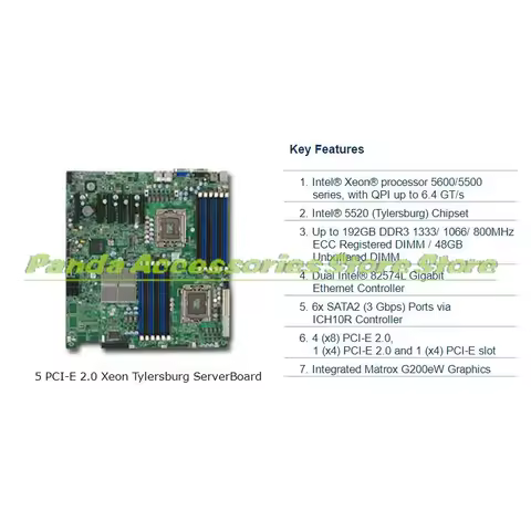 X8DTE For Supermicro 1366-pin X58 Dual-way Server Motherboard 5520 Chipset Supports Intel® Xeon® pro
