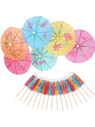 10入組創意雨傘造型裝飾餐籤，適用於裝飾蛋糕、甜點、水果、飲料、雞尾酒、糕點、冷盤等