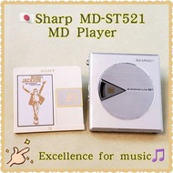 🇯🇵Sharp MD-ST521 (銀白色) 聲寶 MD Walkman；日本製造；Sharp MD靚聲之選；🌟24bit解碼，🎙️聲音清晰，🥁人聲樂器定位準確，🎷聲場完整，高中低三頻到位，耳機推力良好🌟；Not Sony Discman, CD player, Cassette, DAT