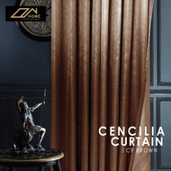 homecurtain - C9 Cencilia Blackout Curtain Window Ready Made Hook Eyelet (220cm)