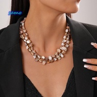SAMO Beaded Necklace, Exaggerate Double-layer Colorful Necklace, Fashion Irregular Elegant Jewelry A