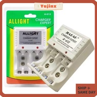 YUJINX Universal Charger, 9v Bivolt Battery Electronic Devices Battery Charger, Portable AA/AAA Rech