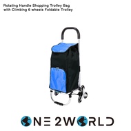 Rotating Handle Shopping Trolley Bag with Climbing 8 wheels Foldable Trolley