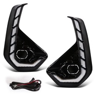 LED DRL สําหรับ Toyota HILUX Revo 2024 2025 ไฟวิ่งกลางวันไฟเลี้ยวสัญญาณหมอกโคมไฟสีขาวสีเหลืองด้านหน้