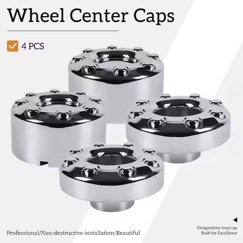 4PCS For 2005-2016 Ford F-350 Chrome 17" x 6.5" Wheel Center Hub Caps with Screws –Super Duty Dually