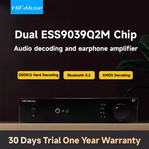 HiFiMuse Q7 Bluetooth Amplifier ESS9039Q2M Stereo Hi-Fi Home Theater Amplifier 32Bit/192kHz Class D 