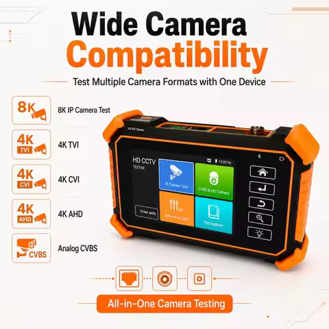 IP Camera CCTV Tester IPC-1910/1910C Plus 4 Inch 8K IPC TVI CVI AHD Analog CCTV Monitor 30W PoE Anal