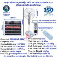 (0 Đồng phí vận chuyển)Quạt tích điệnquạt năng lượng mặt trời Solar Fan JD-118F dạng nằm chân quỳđộn