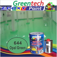 644 OPAL GREEN ( 5L GREENTECH EPOXY PAINT ) Cat Lantai ( 4Liter Paint + 1Liter Hardener ) FLOOR COATING / WP / 5 LITER
