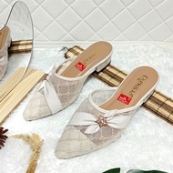 Latest 3cm tofu heel women's party sandals ab-01 brocade party heels for graduation, Eid al-Fitr, fo