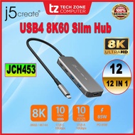 J5CREATE JCH453 6-in-1 USB4 8K60 Slim Hub with 8K60/4K144 HDMI, PD 85W, USB-A, USB-C