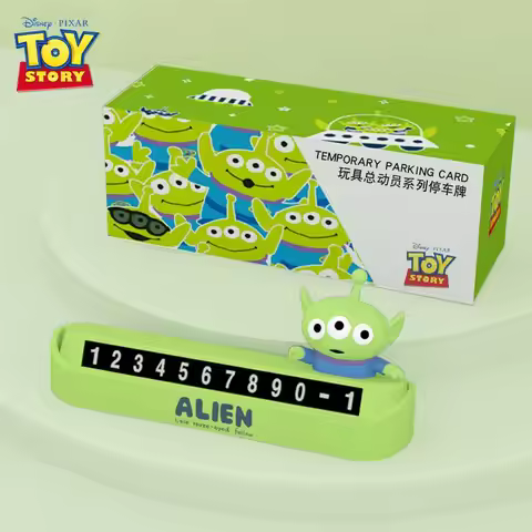 Genuine Disney Car Temporary Parking Number Plate Stitch Lotso Alien Car Cute Cartoon Ornaments Car 