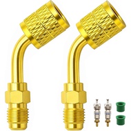 2 Pek Penyesuai Refrigeran A2L R32 R454b, 1/4" Lh Saw Female Thread ke 1/4" Saw Male Thread, untuk S