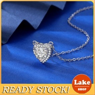 Luxury PT950 Heart Pendant Necklace with Simulated Diamond