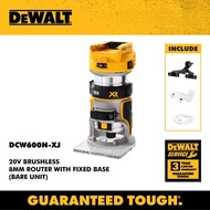 [ DEWALT ] (DCW600N-XJ) 20V XR Brushless Router Fixed Base | Bare Unit | 8mm Router | 16,000–25,000 