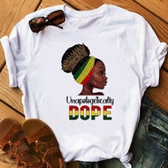 Short Sleeve T-Shirt with Africa Map Print - Women’s European Sizes