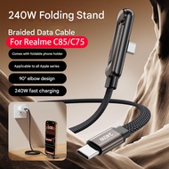 LKYC USB C To Type C 240W Invisible Holder Charger Bending Phone Holder 2-in-1 Fast Charging Data Ca