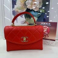 Chanel香奈兒 橘色trendy cc手提 鐳射28開