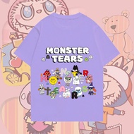 👕🎁🎀2024 เสื้อยืดผ้าฝ้ายเกาหลี Crybaby Monster Tears Pop Mart เสื้อยืด