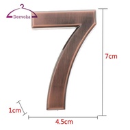 [deevoka]  Plastic Copper Self- Door Number Sign Plaque Sticky Numeric Digit Sticker