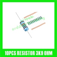 10X RESISTOR 3K9 3K9 OHM 1/4W 1% METAL FILM
