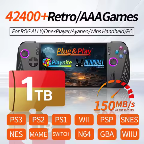 1T Game Card with 42467 Retro/AAA Games for ROG ALLY/Ayaneo/Win Handheld&PC Gaming Card for PS3/PS2/