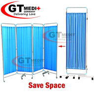 4 Section Stainless Steel Ward Screen Curtain Movable Foldable Hospital Bed Panels