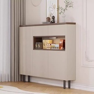 Ultra-Narrow 20cm Solid Wood Sideboard - Wall-Mounted Storage Cabinet for Kitchen & Living Room, Org