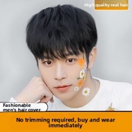 【B.Q】Fine Cutting 0.10 # Net Men Toupee 100% Human Hair No knots Natural Looking Toupee Hair Repla
