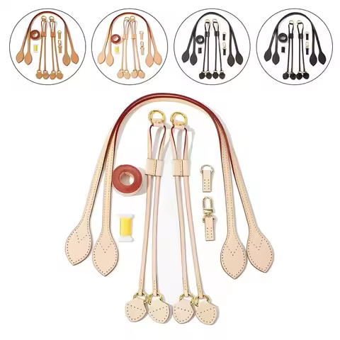 Genuine Leather Shoulder Strap Replacement for LV Neverfull Handbag Premium Leather Kit with Sewing 