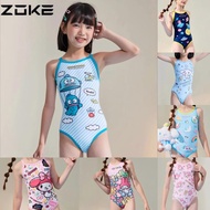 Zoke Girls' Athletic One Piece Swimsuit Lycra Quick-Dry, Chlorine-Resistant Training Swimwear Melody
