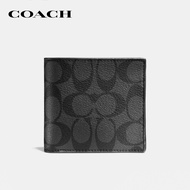 COACH กระเป๋าสตางค์ผู้ชายรุ่น 3-In-1 Wallet In Signature Canvas สีเทา CW380 CQ/BK Black One