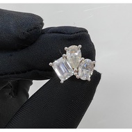total 6ct moissanite diamond face earrings Three Multi Shape Emerald/oval/Drop Moissanite Diamond Ea