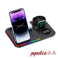 [Ppds] แท่นชาร์จไร้สาย5 In 1สำหรับ Apple Watch iPhone 15 14 13 12แท่นชาร์จเร็วสุดๆสำหรับ Samsung Galaxy Watch 5 Pro 2023