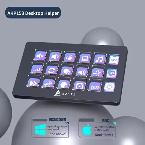 AJAZZ AKP153 Desktop Helper 15 Keys Macro Keyboard Multifunctional Console Panel Desktop Assistente