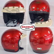Magnum Helmet M9 5Pin/5Button Helmet+Cap Putih Motorcycle Helmet (Sirim Approved)