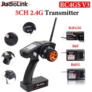RadioLink RC4GS V3 5CH 2.4G Transmitter With Receiver 4/6CH R4FGM R6F R6FG R7FG Gyro Receiver For RC