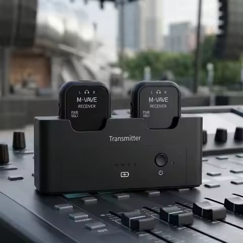 M-VAVE WP-12 Wireless In-Ear Monitor System, 2.4GHz Ultra-Low Latency, 24H Battery for Live Stage & 