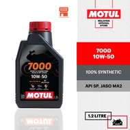 MOTUL 7000 4T 10W50 100% Sintetik Minyak Enjin Motosikal (1.2L)