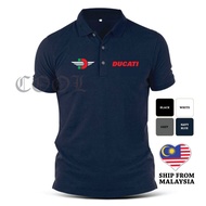 Ducati Motorcycle Motorsport Polo Tee T-Shirt Embroidery Logo EDR-055
