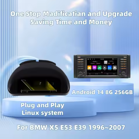 For BMW X5 E53 E39 1996~2007 Speed Meter LCD Cluster Instrument Pane Carplay Android Screen Multimed