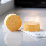 日本霜山 電蒸箱/烤箱/蒸爐用圓形木漿棉去汙清潔海綿刷-3入